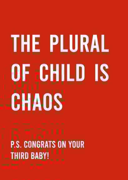 third baby congratulations card created by metoyou