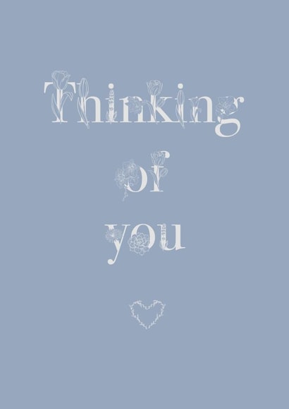 Foral thinking of you card created by Sasha Elle Digital Art