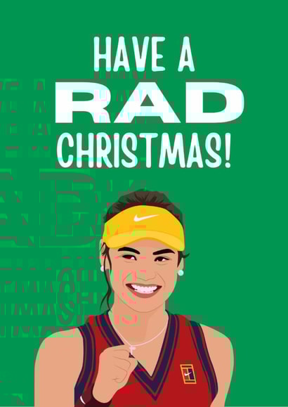 Emma Raducanu Christmas Card created by Highgrove Cards