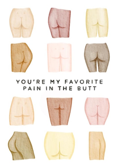 You're My Favorite Pain in the Butt Card created by Debora Sofia