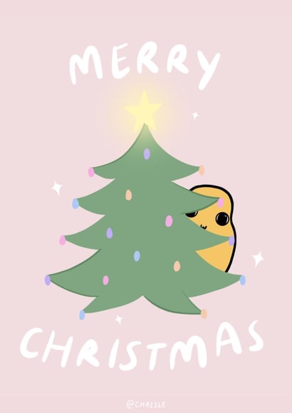 Chazzle Christmas Tree 'Merry Christmas' card created by Charlotte Watts