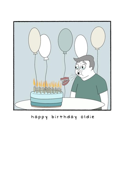 Blowing out candles birthday card 1000 created by Hey Bungalow Designs