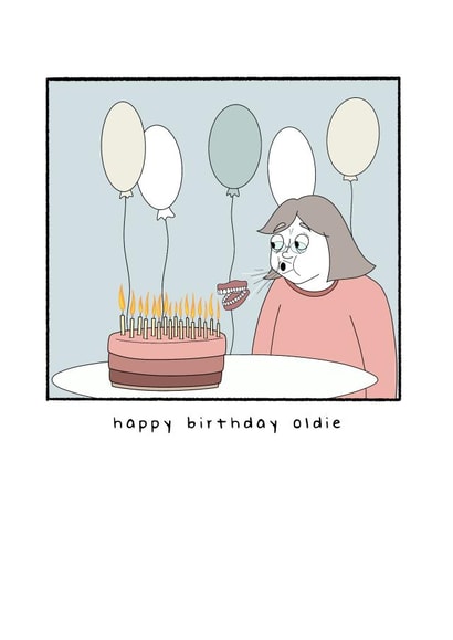 Blowing out candles birthday card 1001 created by Hey Bungalow Designs