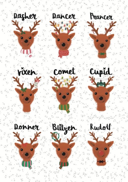 Santa`s Reindeer Christmas card created by Triple Kiss Designs