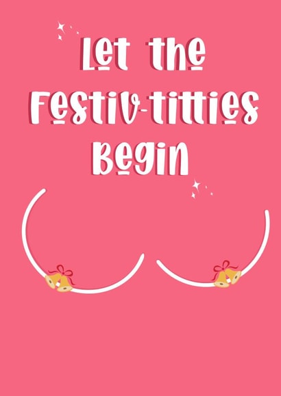 Festive titties Christmas card created by Coffee Cup Studio