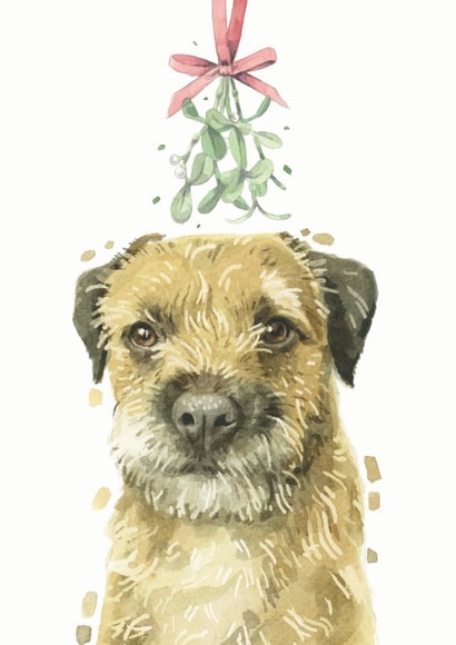 Border Terrier Christmas Card created by Robert James Hull
