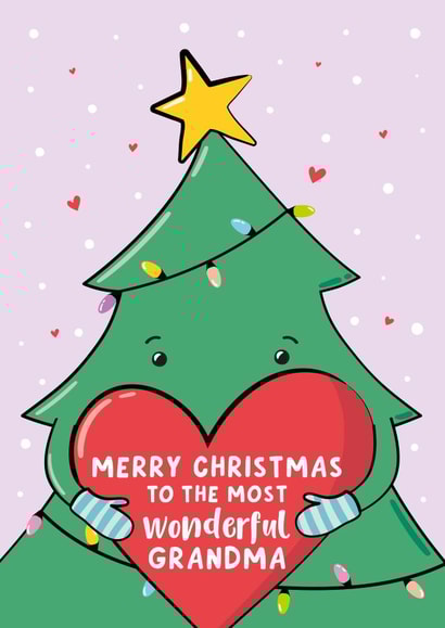Cute Christmas Card For Grandma - Christmas Hugs created by Macie Dot Doodles