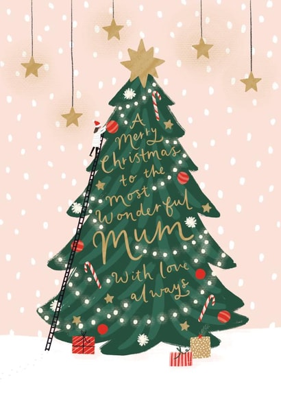 Most Wonderful Mum - Mum - Traditional - Christmas Tree - Merry Christmas Card created by Helen Mackay 