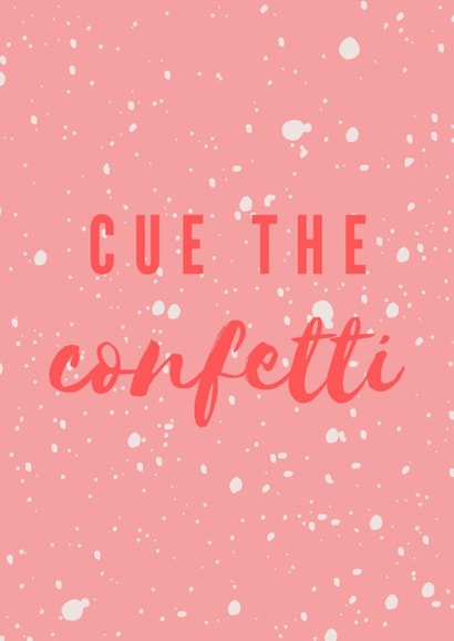 Cue the confetti wedding card created by Proper job studio