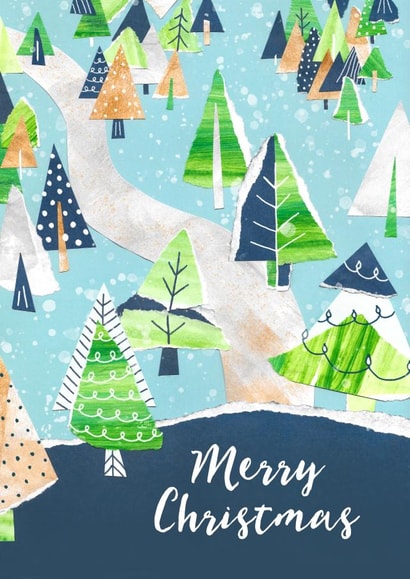 Merry Christmas paper collage created by Karin van der Vegt