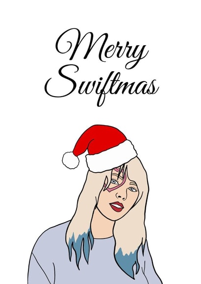 Taylor Swift Christmas card 1001 created by @sammie.illustrates