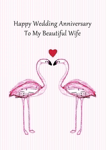 Beautiful Wife Flamingos Wedding Anniversary Card created by Jenny Arnott Cards