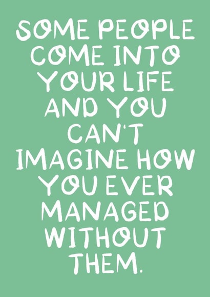 Can’t Imagine Life Without You thank you card created by Rosie Johnson Illustrates