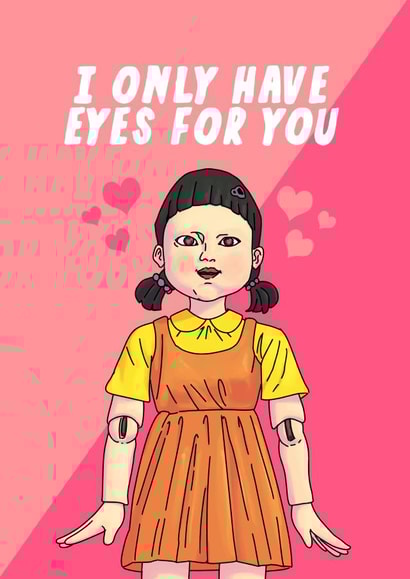 Squid Game Anniversary Card Valentine Card created by Jude Patla 