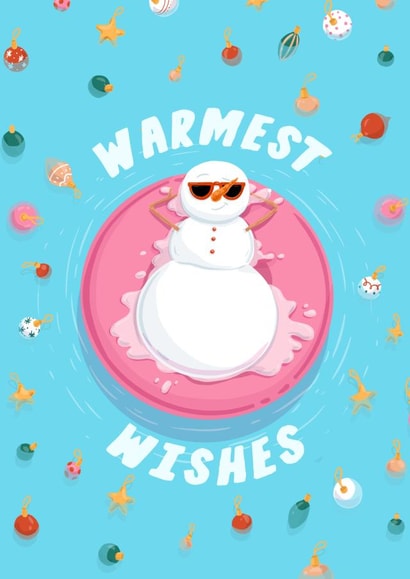Warmest Wishes Cute Christmas Card created by Jude Patla
