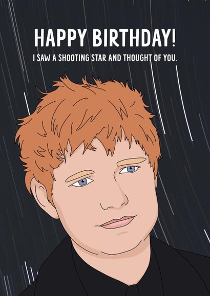 Ed Sheeran Birthday card created by Evie Garnett Designs