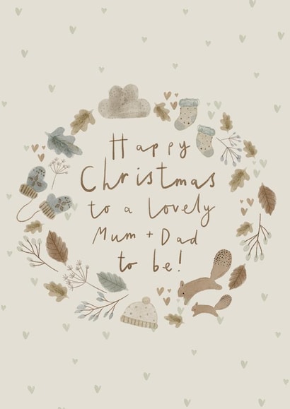 Mum & Dad to be Christmas Card, Pregnancy Christmas card created by Hannah Owen Illustrates