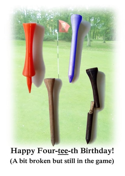 Golfing tee cheeky funny pun 40th birthday card created by Nick Le Sueur Designs