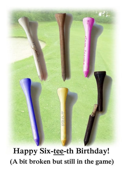 Golfing tee cheeky funny pun 60th birthday card created by Nick Le Sueur Designs
