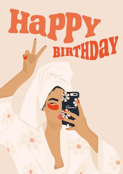 Peace out Happy Birthday Card 1001 created by Anna Victoriart