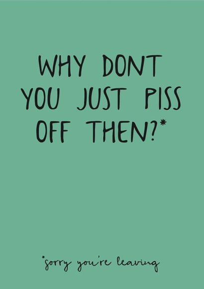 Sweary leaving card created by Audrey & Coco