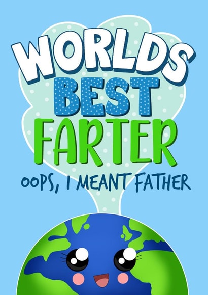 Worlds best farter, birthday card created by Sophie Larsson