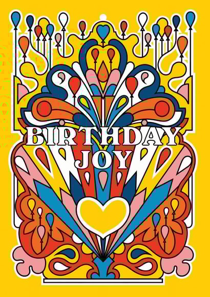 Pretty Birthday Card - Balloons - Birthday Joy created by Rebecca Strickson Ltd