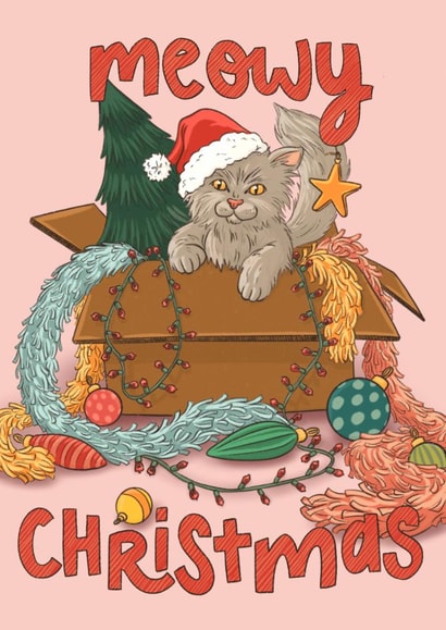 Meowy Christmas Card created by Tee Ansell Draws