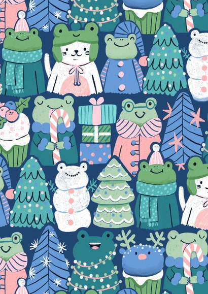 Merry Christmas frogs created by Anna Alekseeva