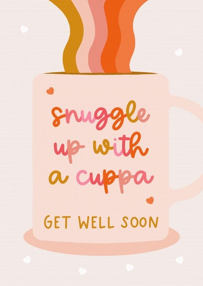 Snuggle up with a Cuppa Get Well Soon Card created by The Pattern Press
