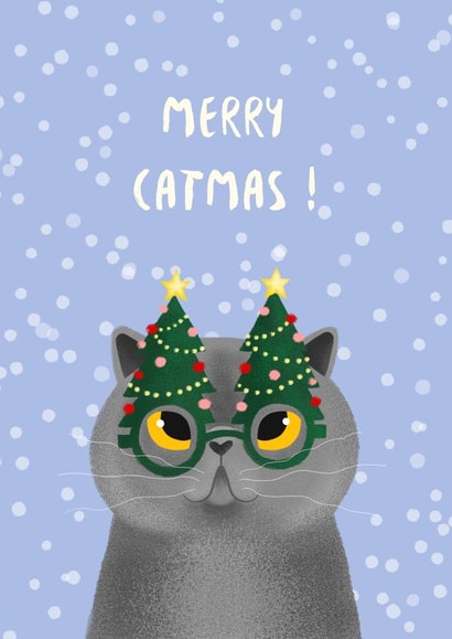 Funny cat. Merry Catmas ! created by Anastasia Ultramarin