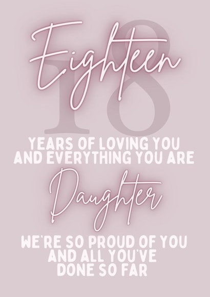 Daughter 18th Card created by Pretty Cute