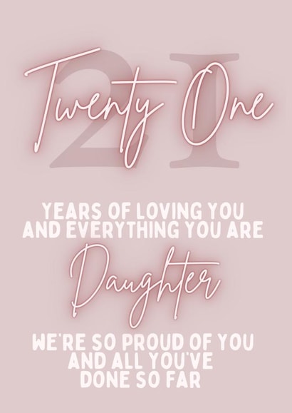 Daughter 21st Card created by Pretty Cute
