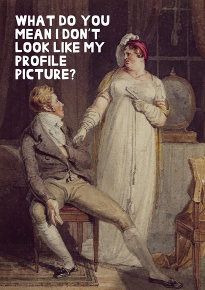 Vintage Painting Dating App Card created by Horsing Around