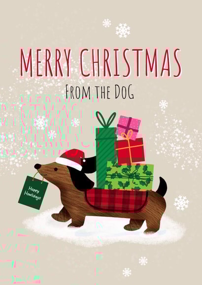 Merry Christmas Dashund dog created by Paper Valley Design Studio