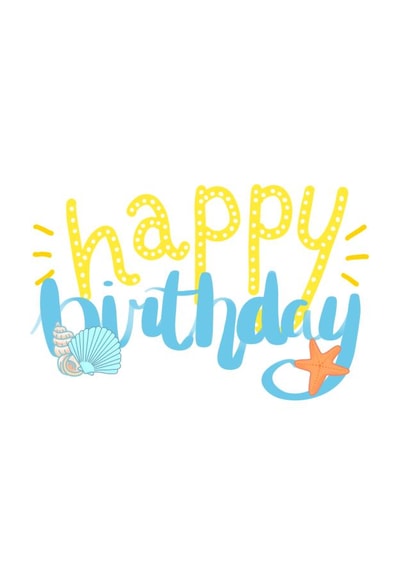 Happy birthday seaside theme card 1001 created by Axel's Playroom