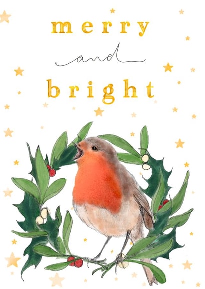 Merry and Bright Christmas Robin created by Pascale Dilger