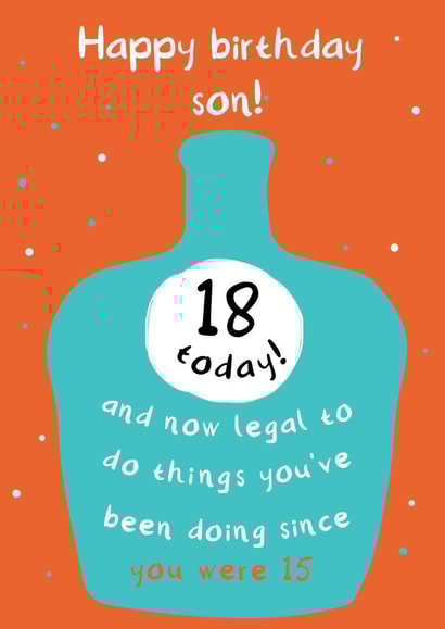 Son 18 birthday card created by Fly high art