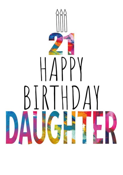 Daughter 21st Birthday Abstract Art Cake and Candles Design created by size3art