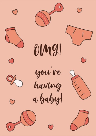 Cute New Baby Announcement Card created by Arikaa Designs