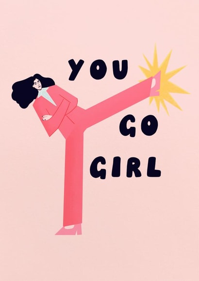 You Go Girl Card - Girl Power - Good Luck Card For Her - New Job for Her - Exams created by Stilus 