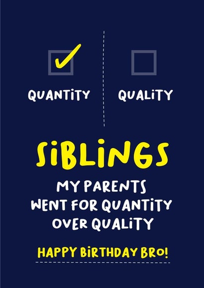 Siblings Brother Quality Birthday Card created by Norm & Then
