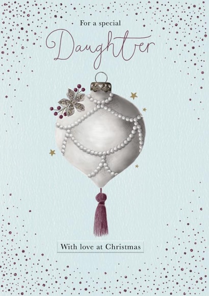 Christmas bauble Daughter card created by Sarah Hustwaite Illustration
