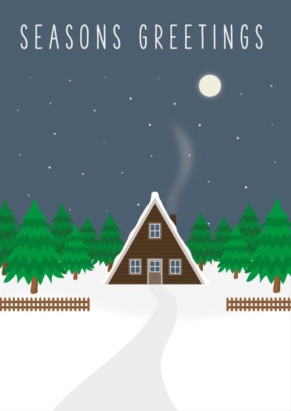 Winter Log Cabin Scene created by davewdesign