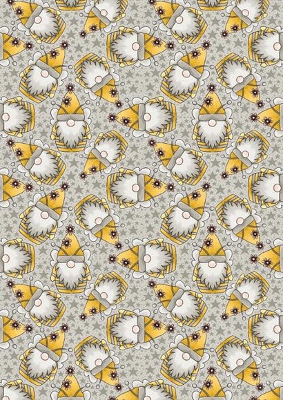 Send a smile - bumble bee inspired- gnomes - pattern print created by Bonny Shatwell