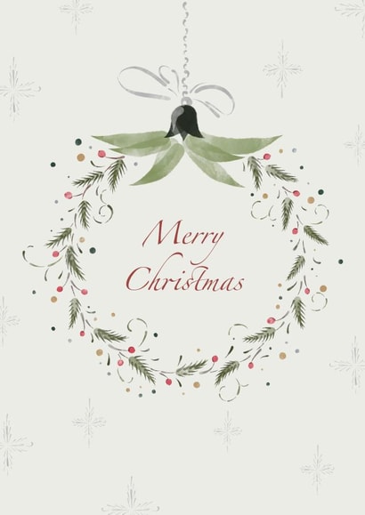 Merry Christmas Happy New Year Bauble Jingle Bells Snowflake tree Card created by MarigoldTate