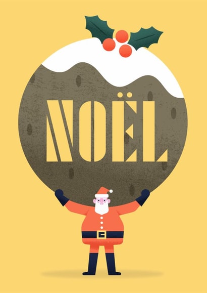 Hench Santa carries Christmas pudding created by Chris Wharton