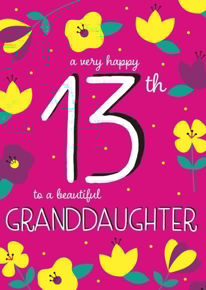 Happy 13th Birthday Granddaughter 1000 created by Juniper and Rose Studio