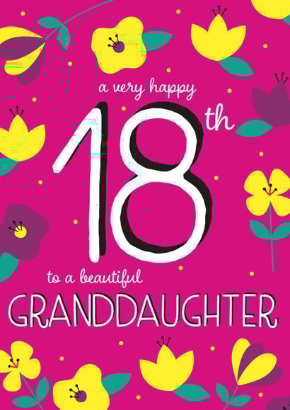 Happy 18th Birthday Granddaughter created by Juniper and Rose Studio