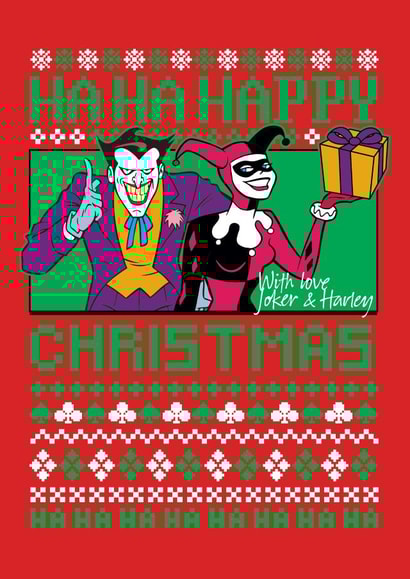 HAHAHA Happy Christmas Joker Harley Quinn Card created by Cardology